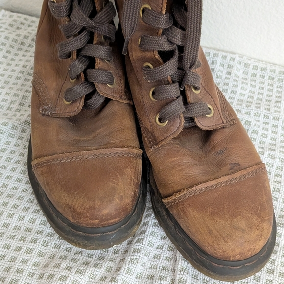 Dr. Martens Aimilita Distressed Brown Leather Lace-Up Leather Boots US 10 - Picture 5 of 9